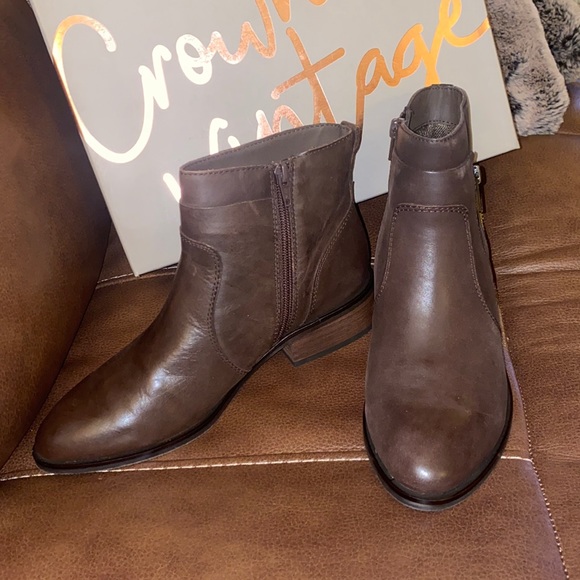 Leather crown vintage booties new brown size 8 - Picture 3 of 7